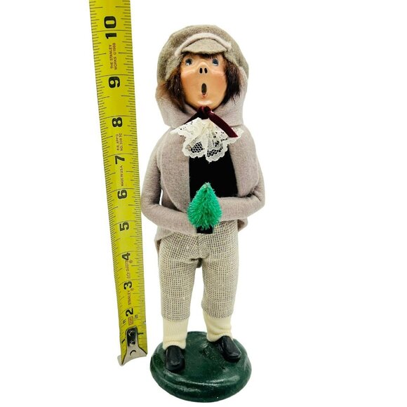 Byers Choice Man with Small Tree Tan Jacket Hat Checked Pants 1985 Bumpy Base - Picture 11 of 11